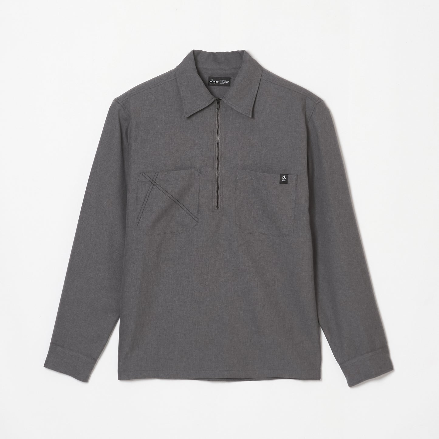 2POCKETS HALF ZIP SHIRT/TWILL STRECH