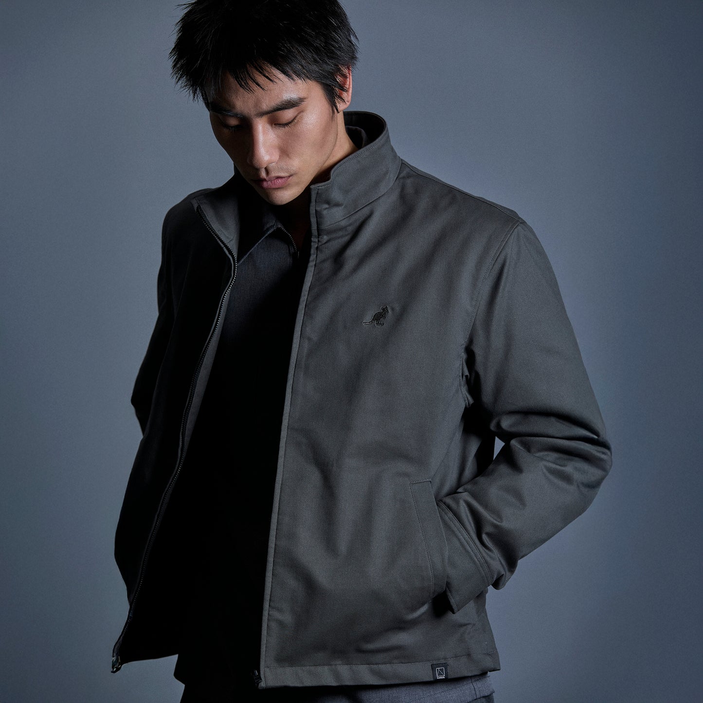 STAND COLLAR SHORT JACKET/ZERO-TEX STRECH