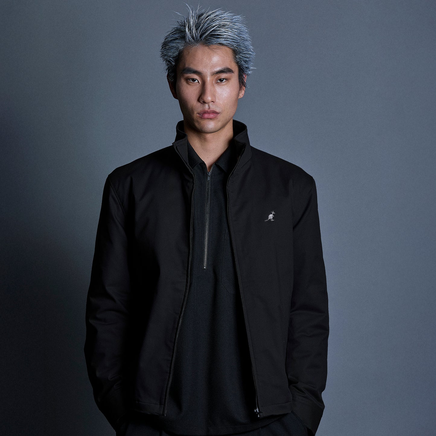 STAND COLLAR SHORT JACKET/ZERO-TEX STRECH