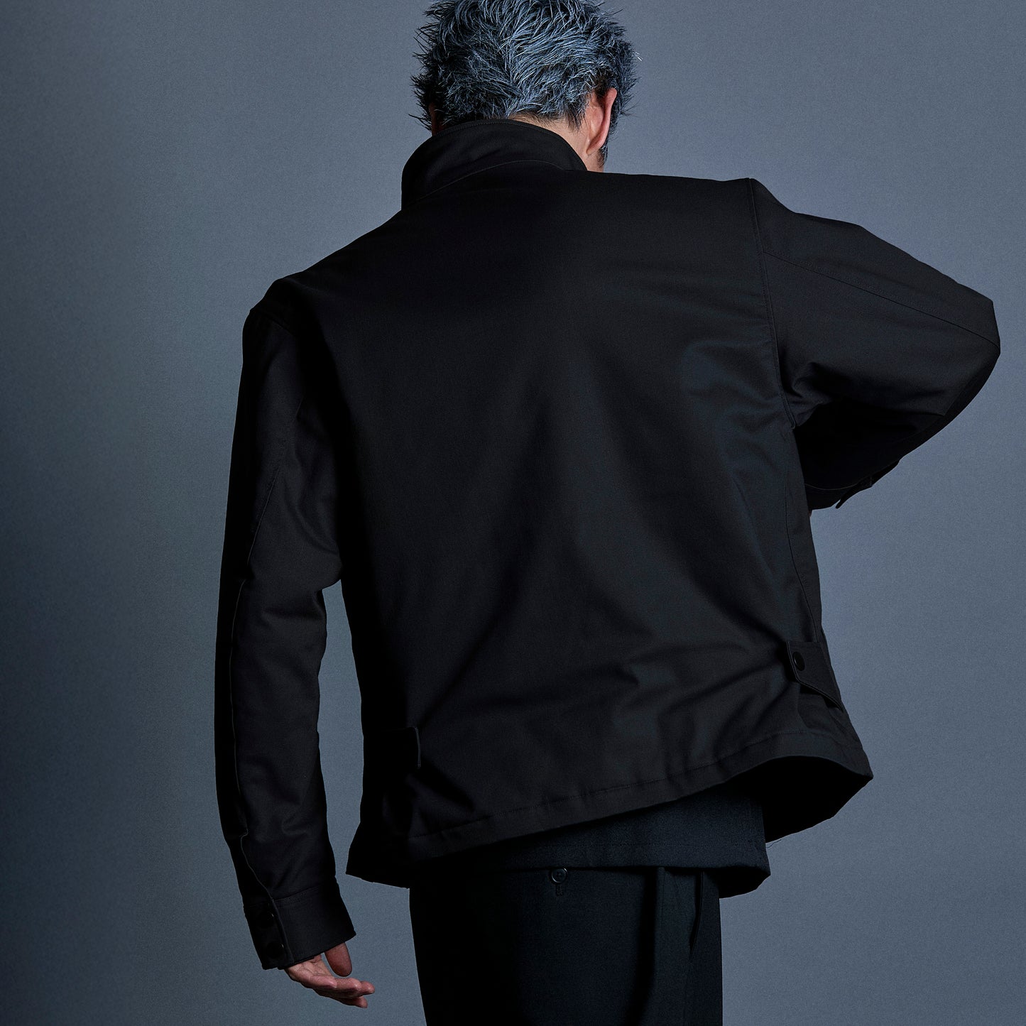 STAND COLLAR SHORT JACKET/ZERO-TEX STRECH